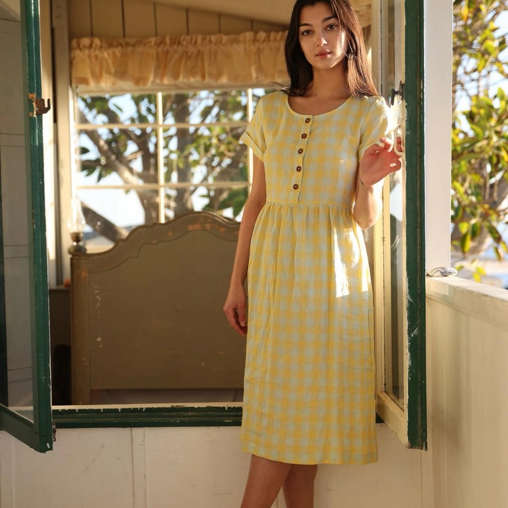 Pyne & Smith Classic Button Up Midi Dress in Amelie